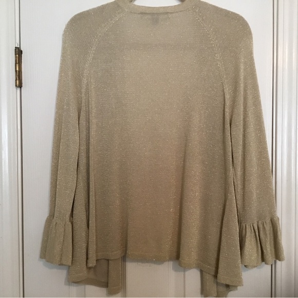 NWOT Valorie Stevens Women’s Gold Sparkle Medium Weight Topper - Picture 5 of 7